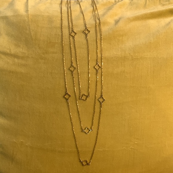 Asha By Ashley 4 Clover 3 Tier Gold-played Necklace NWOT - Picture 2 of 8